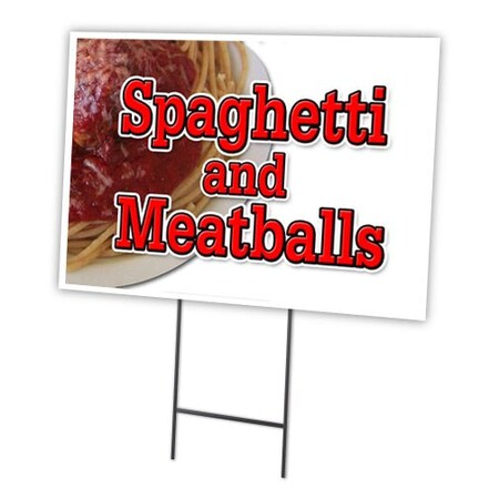 Signmission Spaghetti & Meatballs Yard & Stake outdoor plastic coroplast window, C-1216 Spaghetti & Meatballs C-1216 Spaghetti And Meatballs